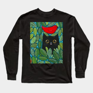 Cat Bird Watching 6 Long Sleeve T-Shirt